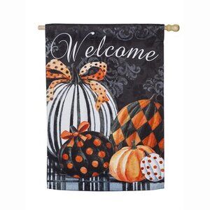 Fall / Halloween House Flag ELEGANT PATTERN PUMPKINS 2 sided